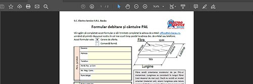Formular comanda pentru cantuire PAL in Bacau by Electro Service SRL